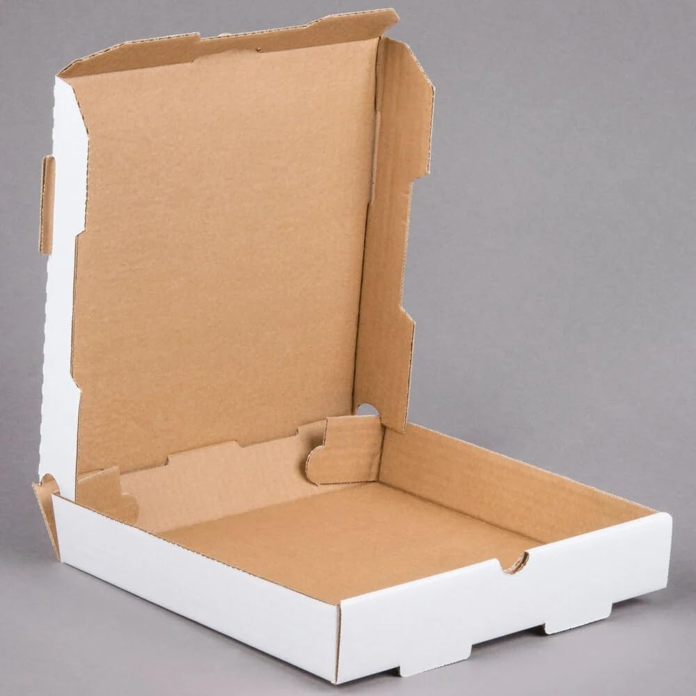 Glownary Plain White Pizza Box, Corrugated Cardboard, Customizable, 25-Count Bundle, 20 x 20 Inches