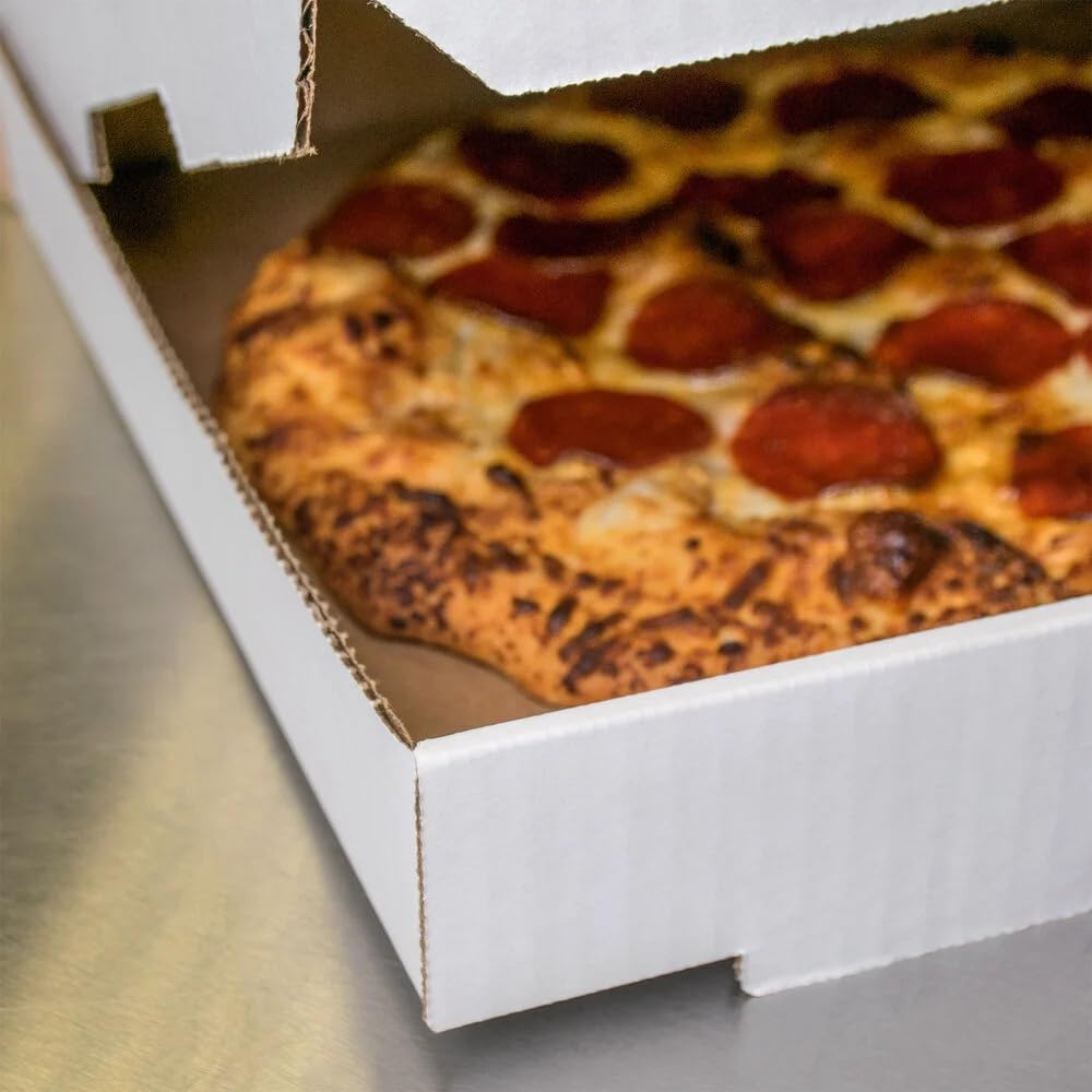 Glownary Plain White Pizza Box, Corrugated Cardboard, Customizable, 25-Count Bundle, 20 x 20 Inches view 2