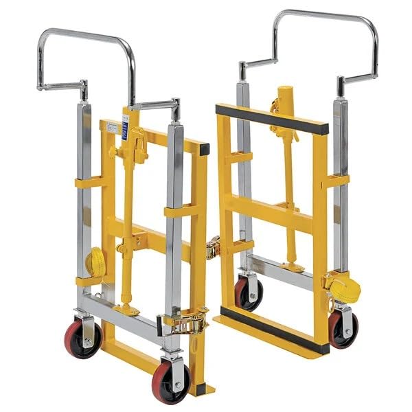 4,000 lb. 2-Piece Yellow Steel Machinery/Vending Machine Transporter with 190" Straps and 6" Casters