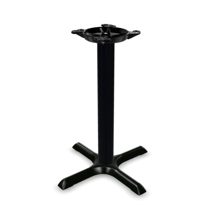 Glownary Cast Iron Table Base, 22W x 22L x 28H inches, Black, Standard Height, Cross Base