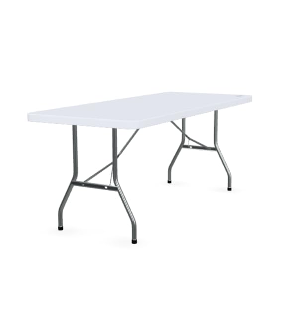 Glownary Folding Table, 30W x 72L inches, Heavy-Duty Plastic, White Granite, 600 lb Capacity