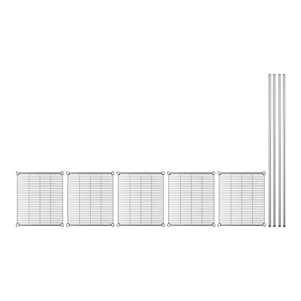 Glownary NSF Chrome Wire Shelving Unit, 5-Shelf Storage Kit, Silver Steel, 21x24x64 Inch, 600 lb per Shelf Capacity, for Warehouse, Kitchen, Retail view 2