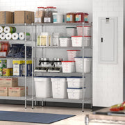 Glownary NSF Chrome Wire Shelving Unit, 5-Shelf Storage Kit, Silver Steel, 21x24x64 Inch, 600 lb per Shelf Capacity, for Warehouse, Kitchen, Retail view 3