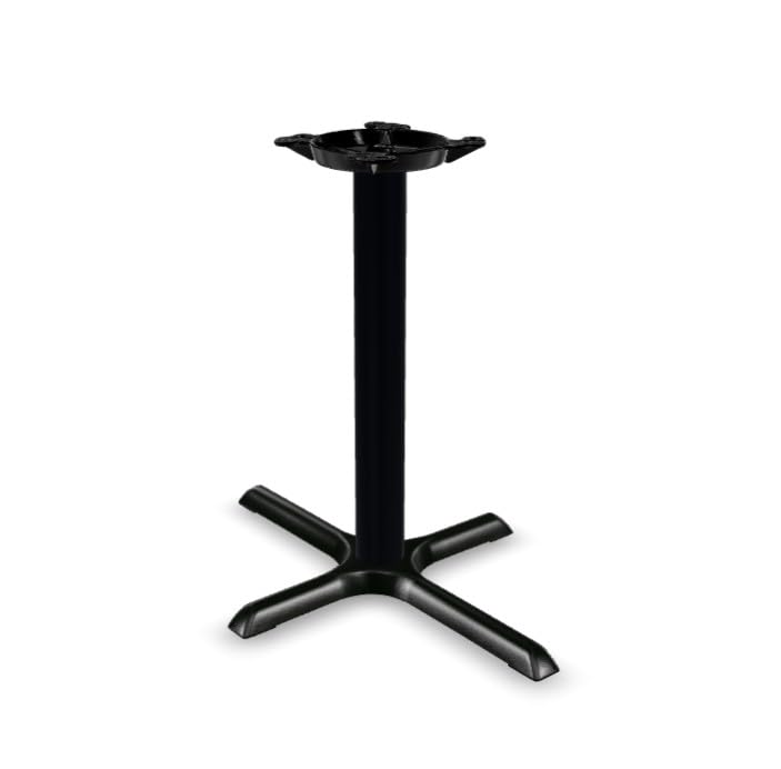 Glownary Cast Iron Table Base, 22 x 30 Inch Cross Base, 28 Inch Height, Black Powder-Coated
