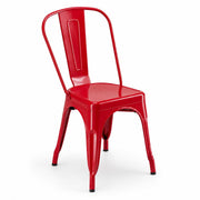Glownary Alloy Cafe Chair, Ruby Red, 400 lb Capacity, Indoor/Outdoor, Stackable, Metal