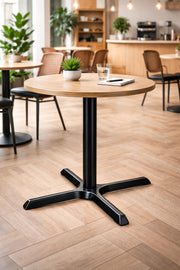 Glownary Cast Iron Table Base, 30 x 30 Inches, Black, Standard Height, Cross-Shaped view 2