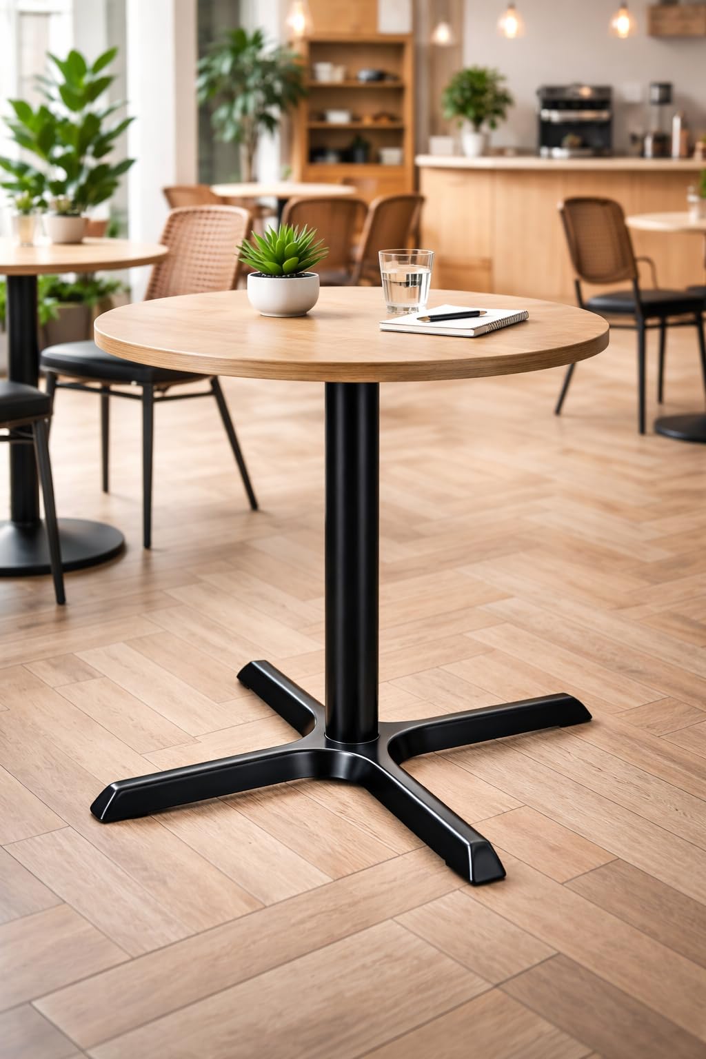 Glownary Cast Iron Table Base, 30 x 30 Inches, Black, Standard Height, Cross-Shaped view 2