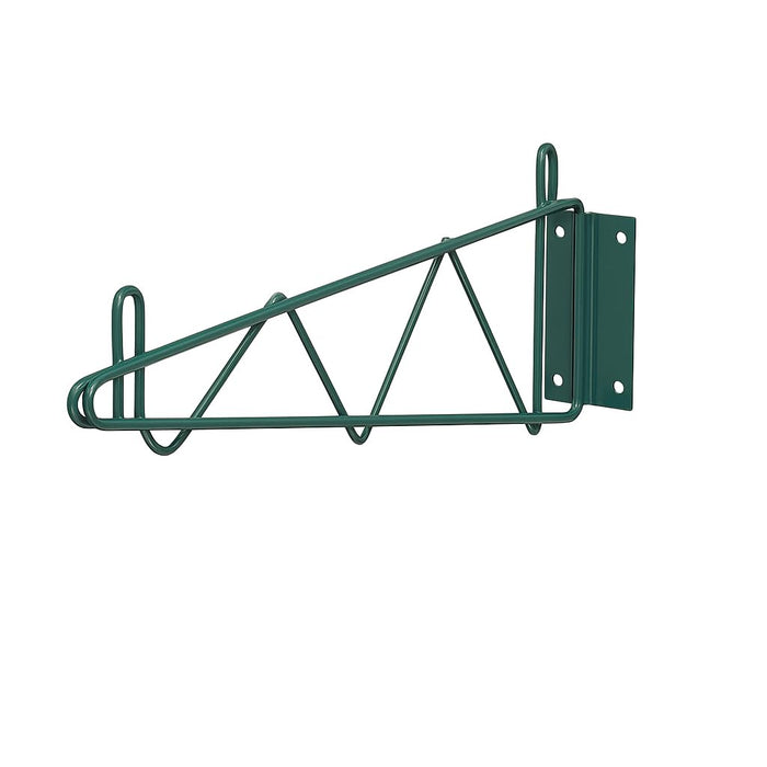 Glownary Green Epoxy Wire Wall Mounting Brackets, 18 Inch Deep, Metal, NSF Listed, 2 Pack Set, 360 lb Capacity