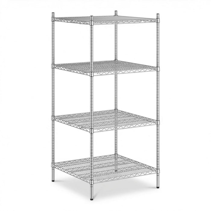 Glownary Chrome Wire Shelving Unit, 30x30x64 Inch, 4 Adjustable Shelves, NSF Listed, 600 lb per Shelf Capacity, Stationary Storage for Commercial, Kitchen, Warehouse