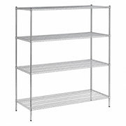 Glownary Chrome Wire Shelving Unit, 4-Tier NSF Commercial Storage Rack, Silver Steel, 30x72x86 Inches, 1800 lb Capacity