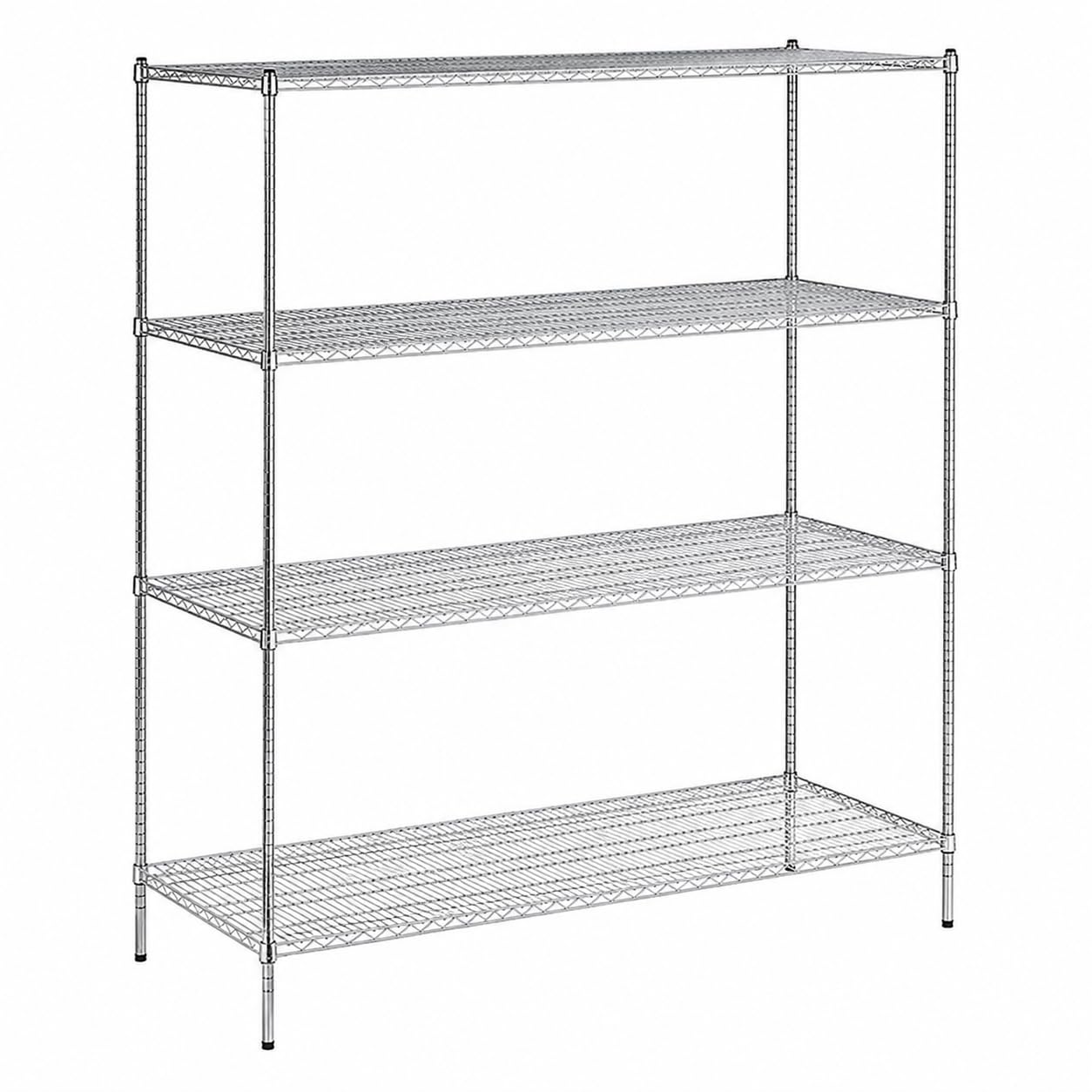 Glownary Chrome Wire Shelving Unit, 4-Tier NSF Commercial Storage Rack, Silver Steel, 30x72x86 Inches, 1800 lb Capacity