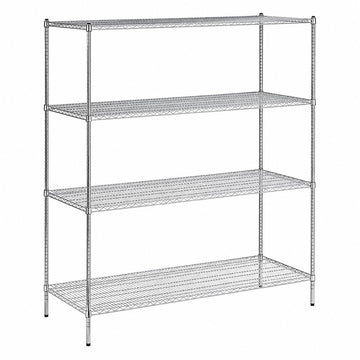 Glownary Chrome Wire Shelving Unit, 4-Tier NSF Commercial Storage Rack, Silver Steel, 30x72x86 Inches, 1800 lb Capacity