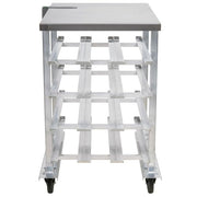 Glownary CANRK72SS Mobile Aluminum Can Rack with Stainless Steel Top, 72#10 Cans Capacity, NSF Listed, 35x25x42 Inch, Mounted Can Opener Base
