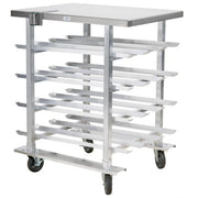 Glownary CANRK72SS Mobile Aluminum Can Rack with Stainless Steel Top, 72#10 Cans Capacity, NSF Listed, 35x25x42 Inch, Mounted Can Opener Base view 2