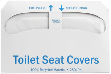Half Fold Paper Toilet Seat Covers, 16.5 x 14.2 Inches, 5000 per Case, White