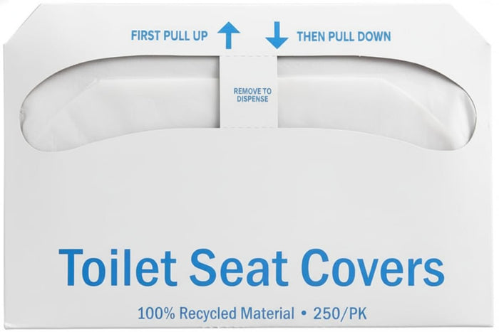 Half Fold Paper Toilet Seat Covers, 16.5 x 14.2 Inches, 5000 per Case, White
