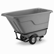 Heavy-Duty Tilt Truck Cart, 0.5 Cubic Yard, 850 lb Capacity, Gray