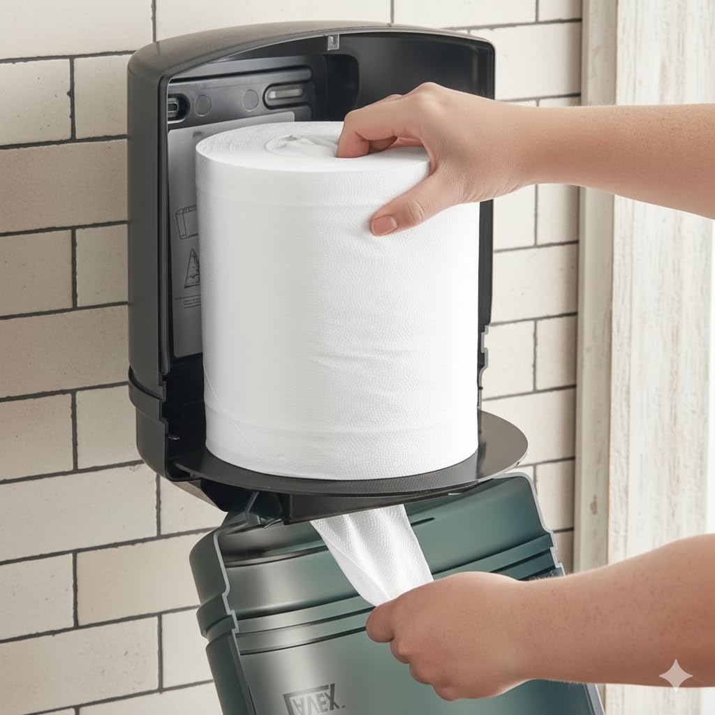 Center Pull Paper Towel Roll, 2-Ply White, 500 Sheets, 7.5W x 8L inches, 6 Rolls per Case view 2