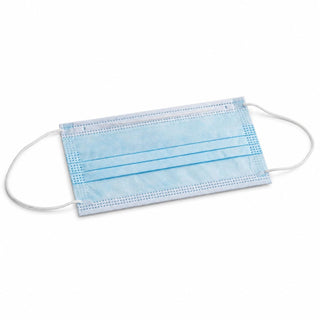 3-Ply Disposable Face Masks, Blue, 2000/Case, Polypropylene