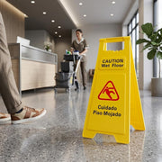 Safety A-Frame Wet Floor Sign, 25 Inch, Yellow, Bilingual, Foldable view 3