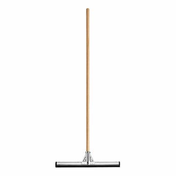 Commercial Floor Squeegee with Metal Frame, 22 Inch Double Neoprene Foam Blade, 60 Inch Wood Handle, Black