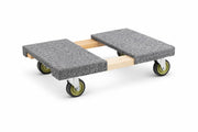 Wood Dolly with Carpeted Deck, 32 x 19 inches, 1000 lb Capacity, 4 inch PVC Wheels
