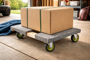 Wood Dolly with Carpeted Deck, 32 x 19 inches, 1000 lb Capacity, 4 inch PVC Wheels view 2