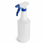 Glownary Spray Bottles with Blue Trigger, 32 oz, Clear Plastic, Pack of 12, Adjustable Nozzle