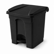 Glownary Medical Step-On Trash Can, 8 Gallon, Black, Heavy Duty Plastic, 16W x 16D x 17H inches