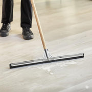 Floor Squeegee with Metal Frame, 30 inch Black Double Neoprene Foam Blade, 60 inch Wood Handle view 2