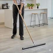 Floor Squeegee with Metal Frame, 30 inch Black Double Neoprene Foam Blade, 60 inch Wood Handle view 4