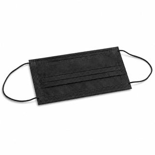 3-Ply Black Disposable Face Masks, Polyethylene, 2000/Case, One Size Fits Most