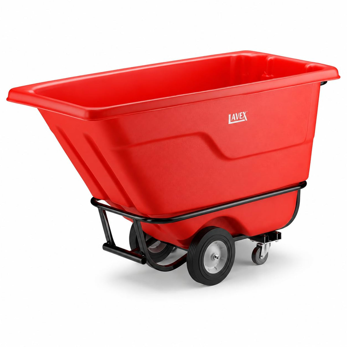 Heavy-Duty Tilt Truck, 0.5 Cubic Yard, 850 lb Capacity, Red, 60L x 28W x 33H inches