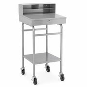 Glownary Mobile Receiving Shop Desk, Steel, 24W x 23D x 50H inches, with Casters and Storage