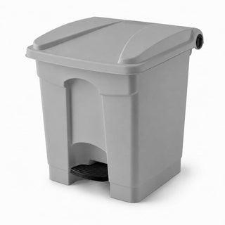 Glownary Step-On Trash Can, 8 Gallon, Gray, Rectangular, Heavy Duty Plastic, 16W x 16D x 17H inches