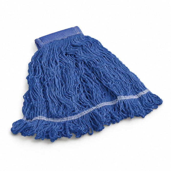 Pro Rayon Blend Looped End Wet Mop Head, 32 oz, Blue, 5 Inch Headband, 12/Case