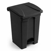 Glownary Step-On Trash Can, 12 Gallon, Black, Rectangular, Heavy Duty Plastic, Hinged Lid, Indoor Use