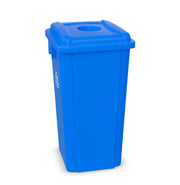 Glownary Square Recycling Bin with Bottle/Can Lid, 23 Gallon, Blue, 16W x 16D x 30H inches