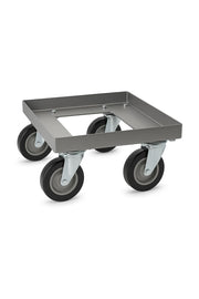Glownary Milk Crate Dolly, Aluminum, 14.25x14.25x7.5 Inches, 500 lb Capacity, NSF Listed, Open Deck Style, with Non-Marking Casters