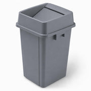 Glownary Square Trash Can with Drop Shot Lid, 19 Gallon, Gray, Indoor Use