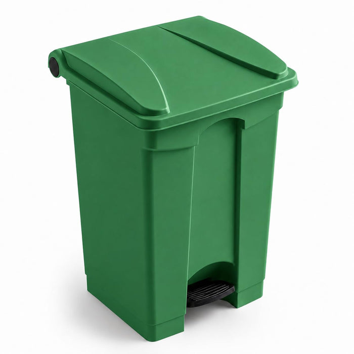 Glownary Medical Step-On Trash Can, 12 Gallon, Green, Rectangular, Heavy Duty Plastic