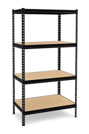 Glownary Industrial Z-Beam Shelving Unit, 4 Shelves, 24W x 36D x 72H inches, 800 lb Per Shelf, Black