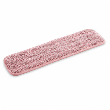 [4 Pack] Commercial Microfiber Hook and Loop Mop Pad, 18 Inches, Pink, Wet/Dry Use, Machine Washable