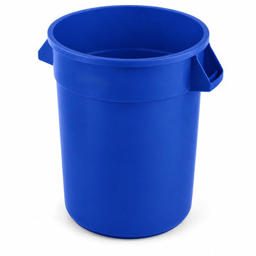Commercial Round Trash Can, 20 Gallon, Blue, NSF Listed, Indoor Use