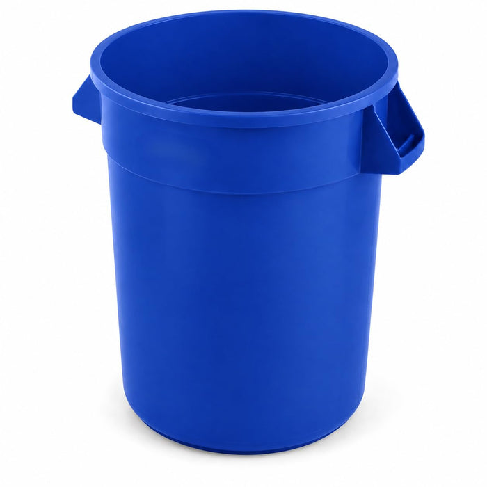Commercial Round Trash Can, 20 Gallon, Blue, NSF Listed, Indoor Use