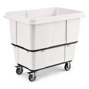 16 Cubic Foot Cube Truck, White, 1000 lb Capacity, Mobile Waste Collection Cart, 44L x 31W x 36.5H inches