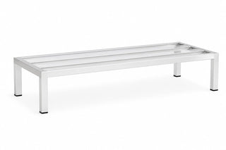 Glownary Stainless Steel Dunnage Rack, Silver, Heavy-Duty, 60x24x12 Inches, Vented, Stationary, 1850 lb Capacity, Type 430, Corrosion-Resistant