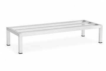 Glownary Stainless Steel Dunnage Rack, Silver, Heavy-Duty, 60x24x12 Inches, Vented, Stationary, 1850 lb Capacity, Type 430, Corrosion-Resistant