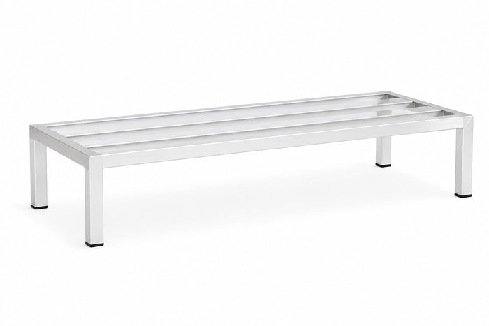 Glownary Stainless Steel Dunnage Rack, Silver, Heavy-Duty, 60x24x12 Inches, Vented, Stationary, 1850 lb Capacity, Type 430, Corrosion-Resistant