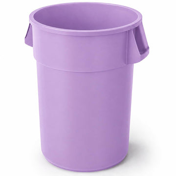 Glownary Commercial Trash Can, 55 Gallon, Purple, Round, Resin Construction, NSF Listed